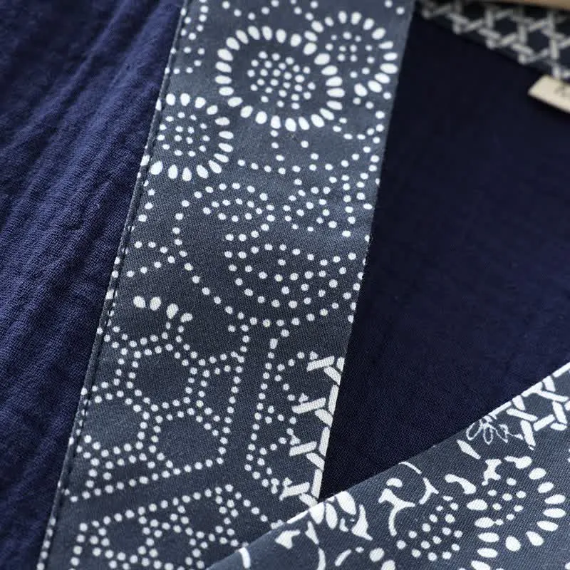 Kimono-Bademantel aus Baumwollgaze im Ethno-Stil