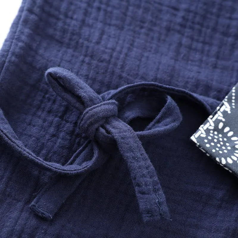 Kimono-Bademantel aus Baumwollgaze im Ethno-Stil