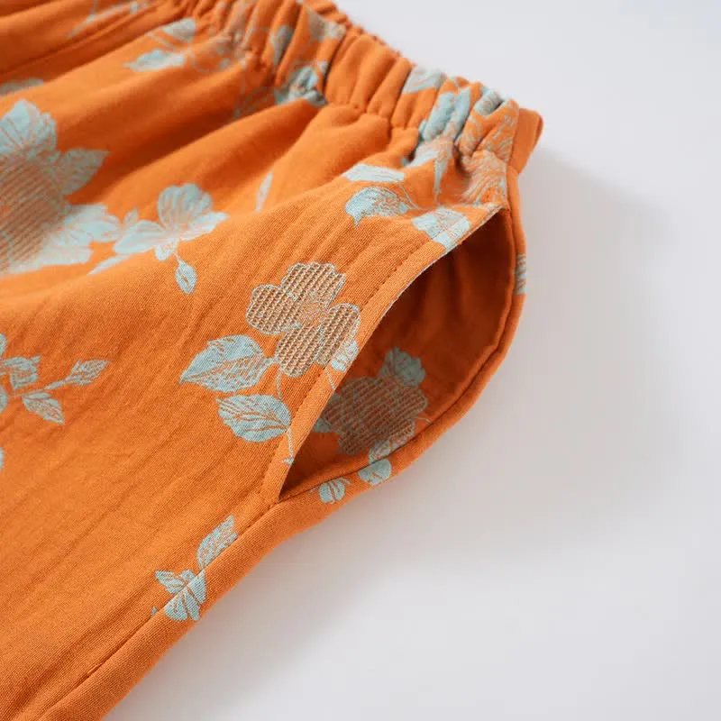 Vintage-Pyjama aus Baumwolle mit asiatischem Blumenmuster