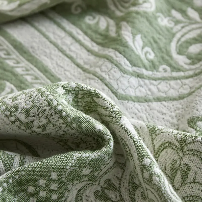 Baumwolldecke mit Damast-Paisley-Muster