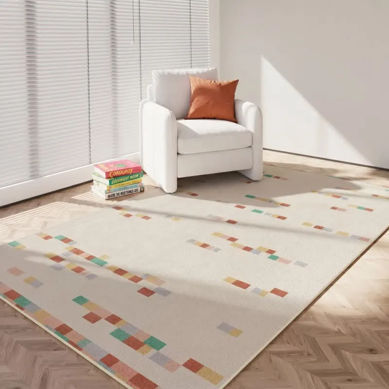 Pastellfarbener geometrischer Kinderteppich
