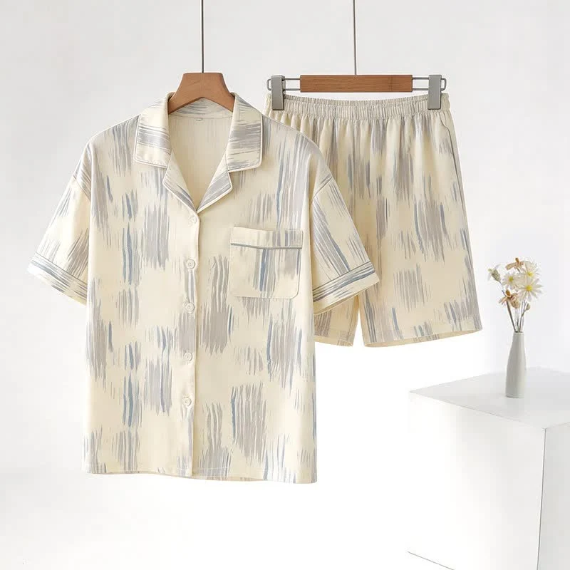 Unisex-Loungewear-Set aus gestreifter Modal-Baumwolle