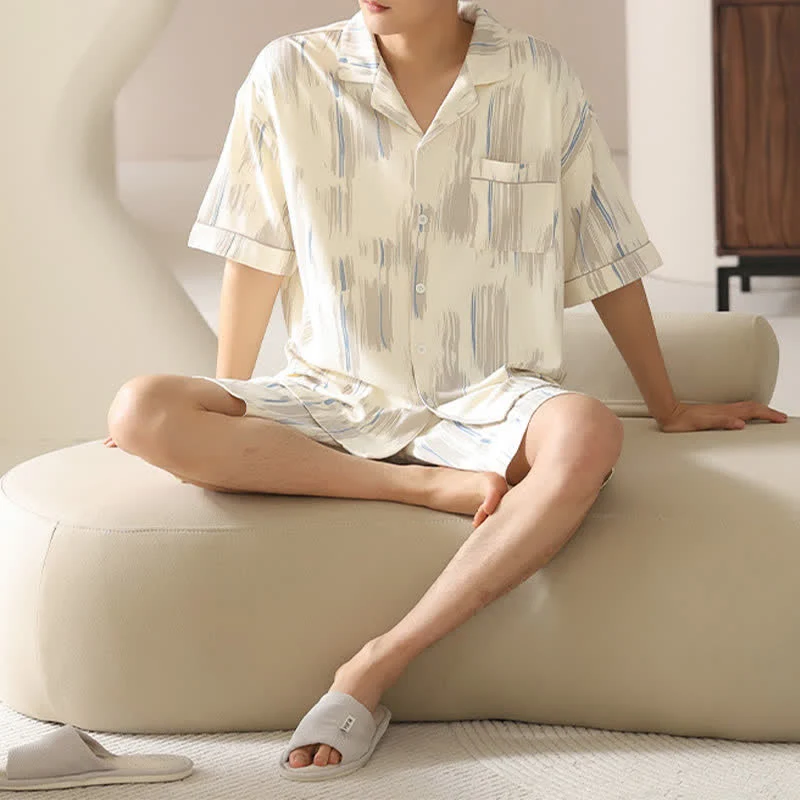 Unisex-Loungewear-Set aus gestreifter Modal-Baumwolle