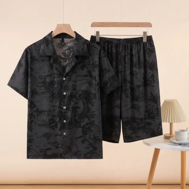 Unisex-Pyjama-Set mit dunklem Muster