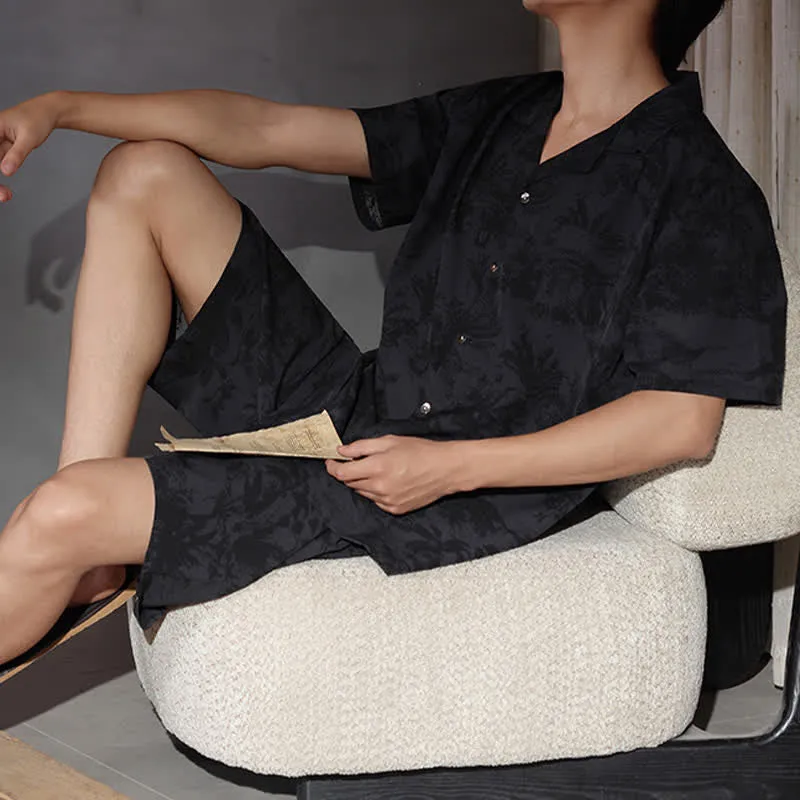 Unisex-Pyjama-Set mit dunklem Muster
