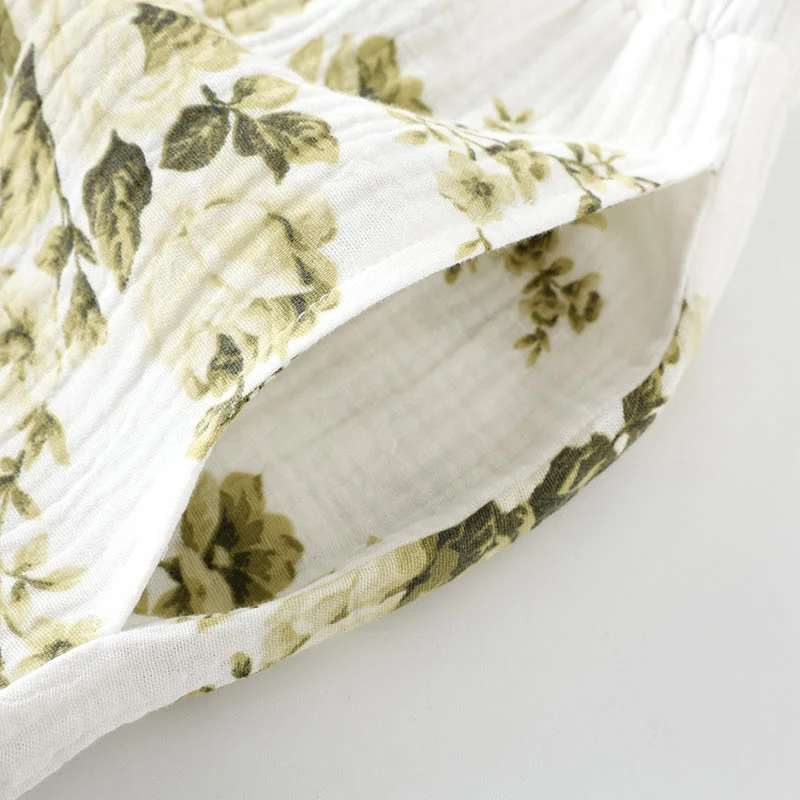 Vintage-Pyjama-Set aus Baumwollgaze mit Pfingstrosenmuster