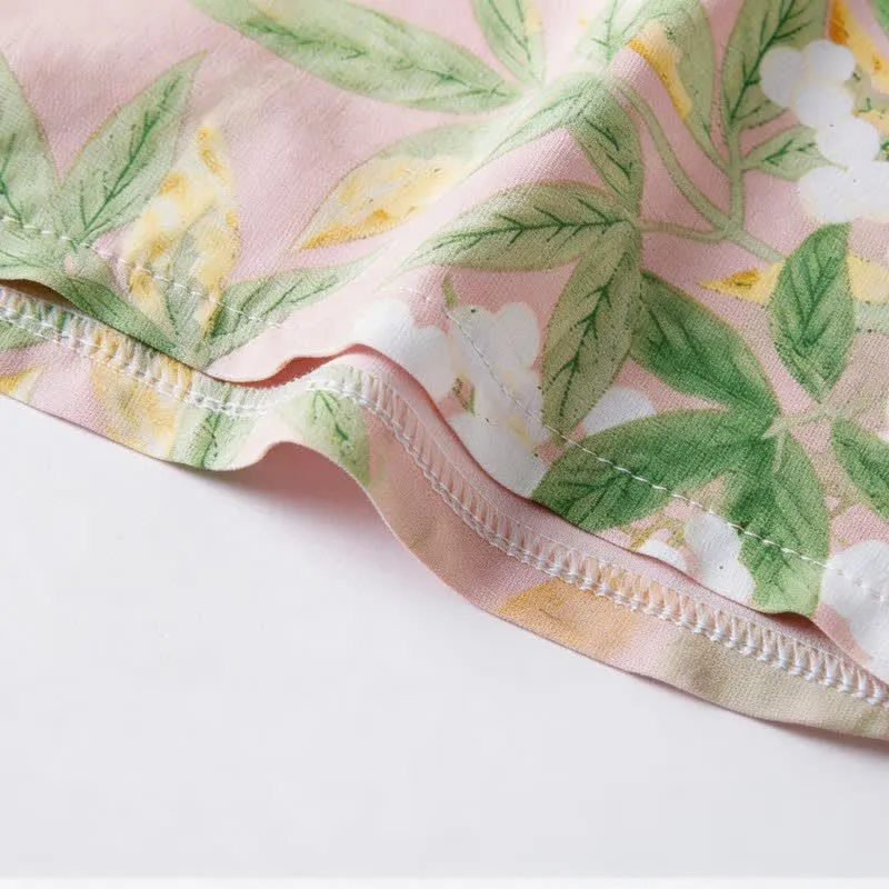 Pyjama-Set mit orientalischem Blumen- und Blättermuster