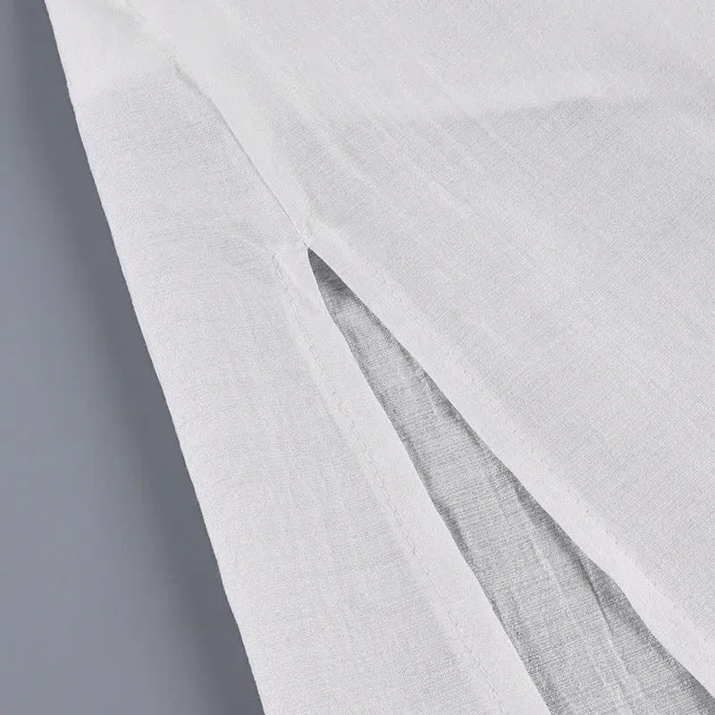 Loungekleid in Unifarbe mit Seitenschlitz