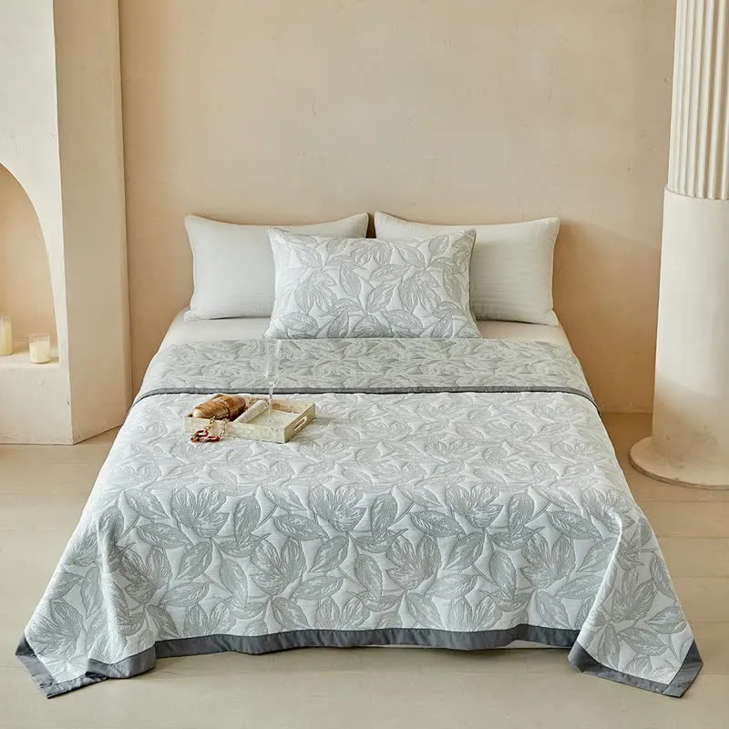 Quilt-Set mit botanischem Blattmuster