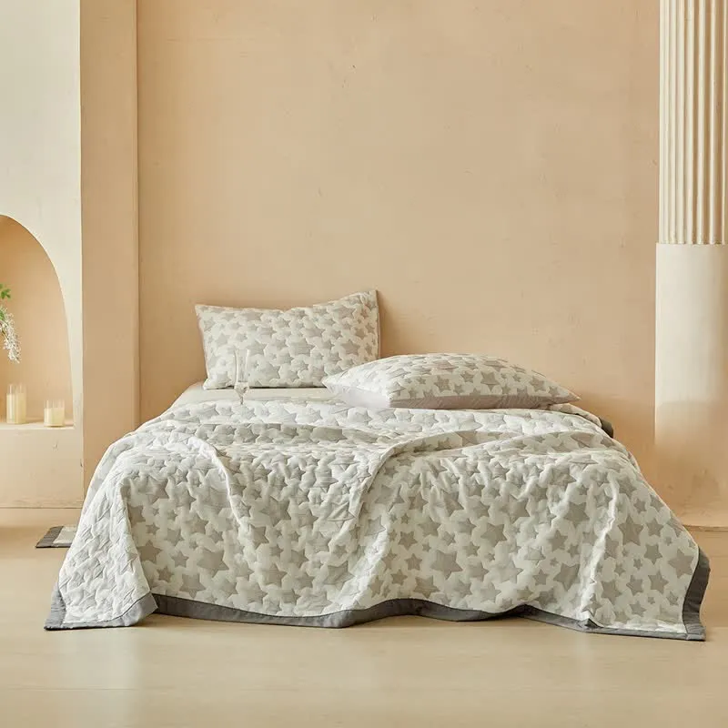 Wende-Quilt-Set mit neutralem Sternenmuster