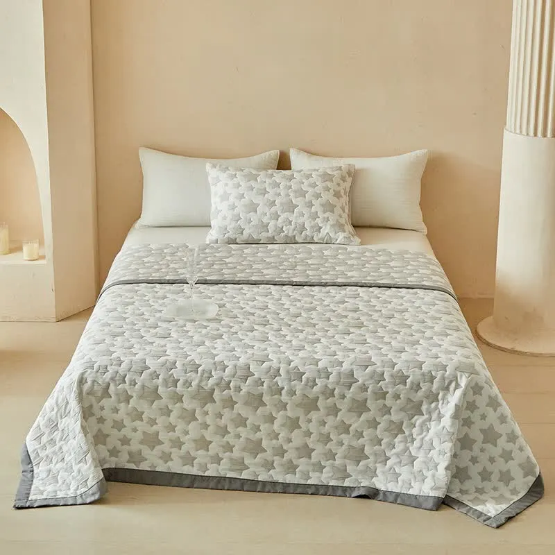 Wende-Quilt-Set mit neutralem Sternenmuster