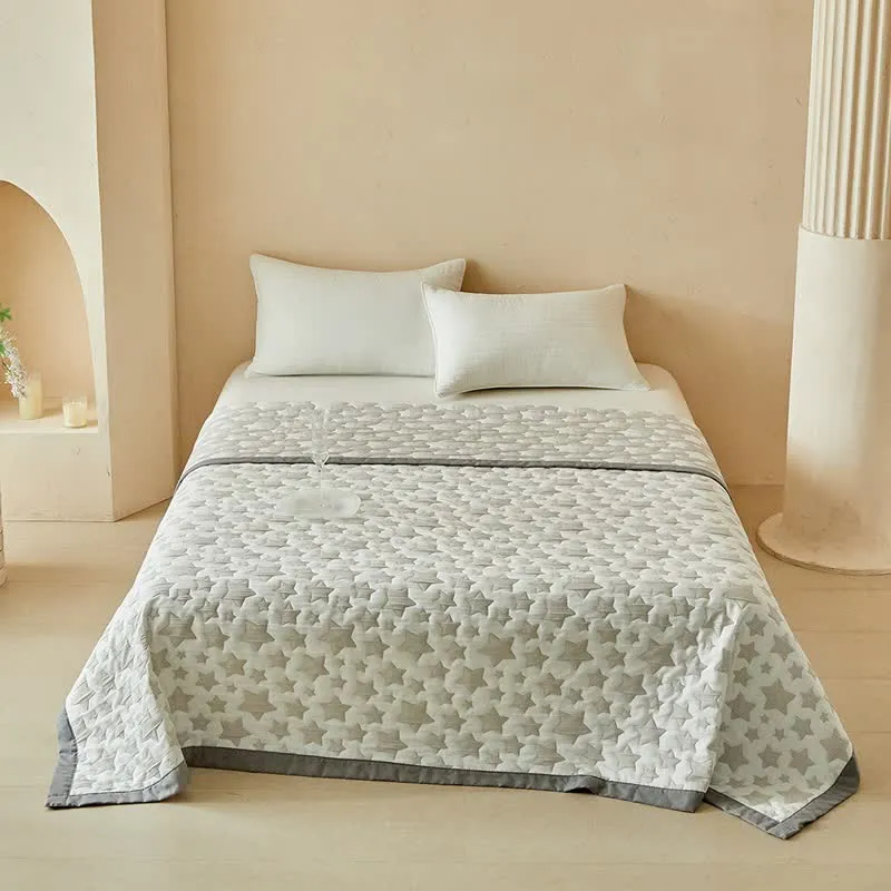 Wende-Quilt-Set mit neutralem Sternenmuster