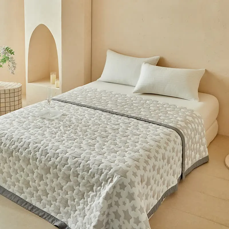 Wende-Quilt-Set mit neutralem Sternenmuster