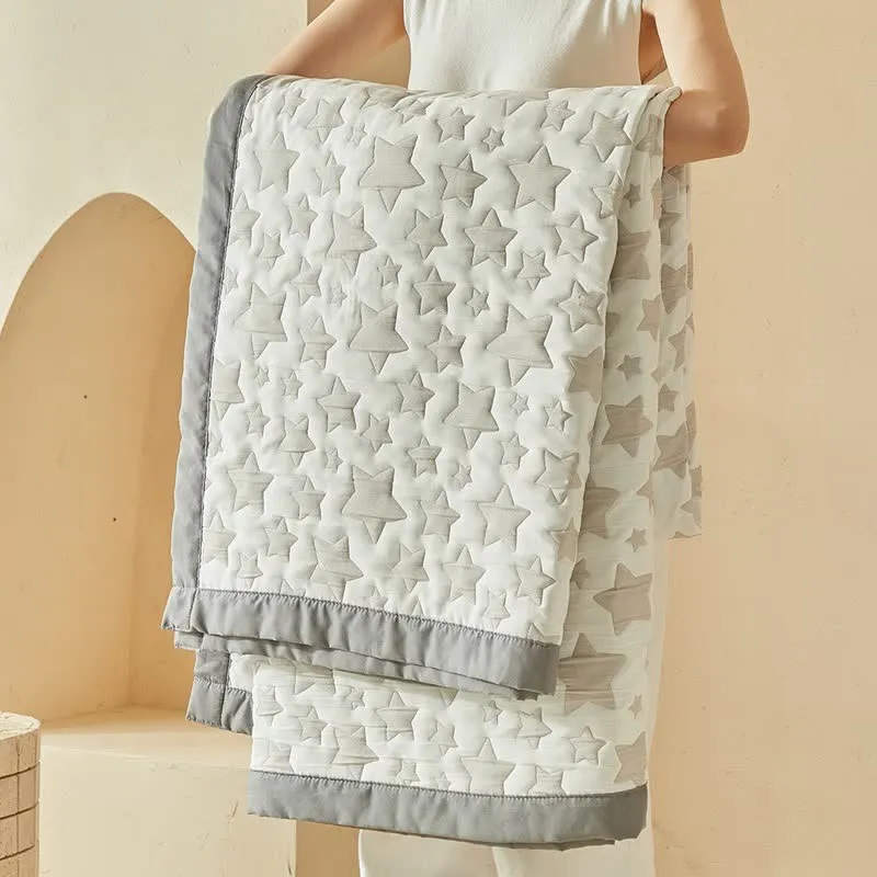 Wende-Quilt-Set mit neutralem Sternenmuster