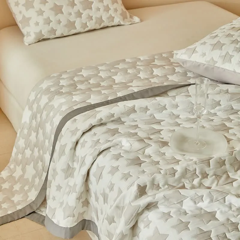 Wende-Quilt-Set mit neutralem Sternenmuster