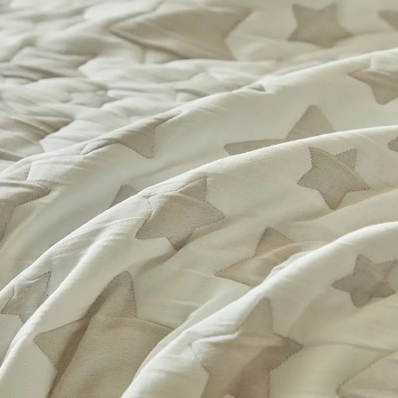 Wende-Quilt-Set mit neutralem Sternenmuster