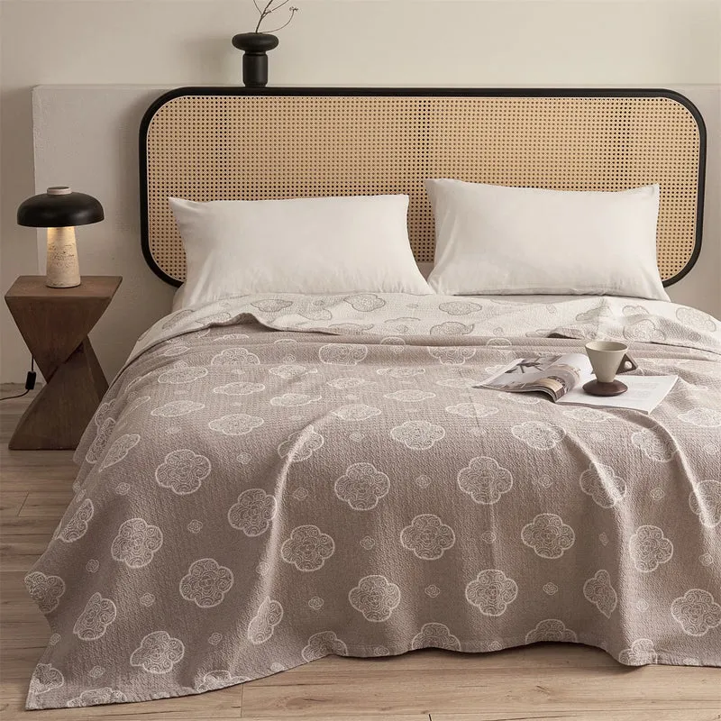 Orientalische Ruyi Cloud Jacquard 3-lagige Gaze-Steppdecke