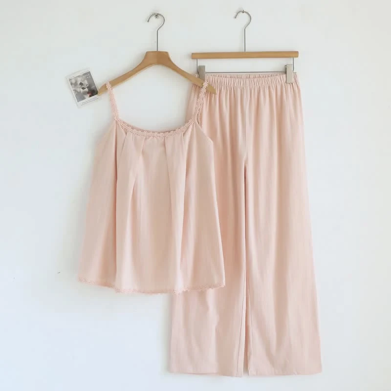 Pyjama-Set aus Baumwolljacquard-Camisole