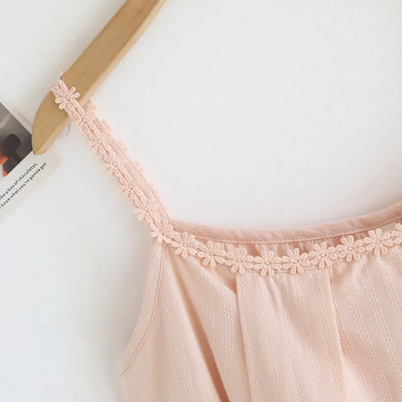 Pyjama-Set aus Baumwolljacquard-Camisole