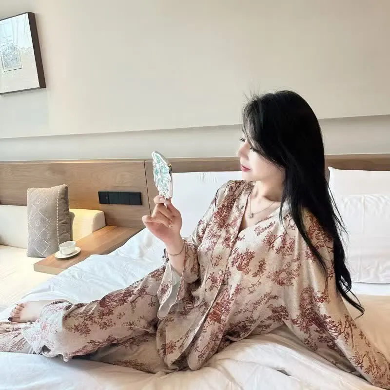 Pyjama-Set mit botanischem Vintage-Print