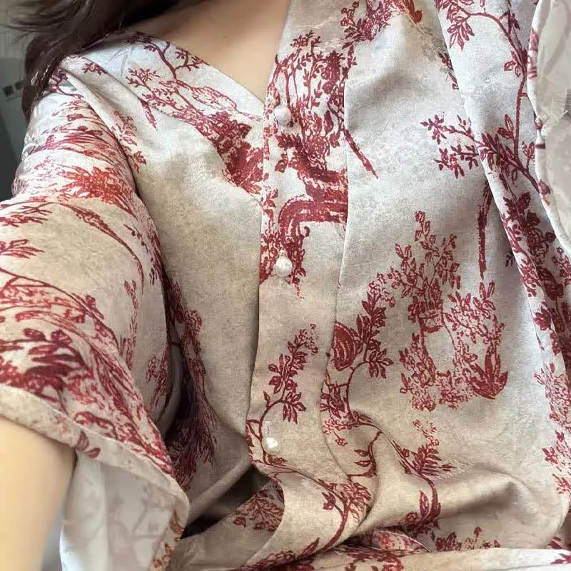 Pyjama-Set mit botanischem Vintage-Print