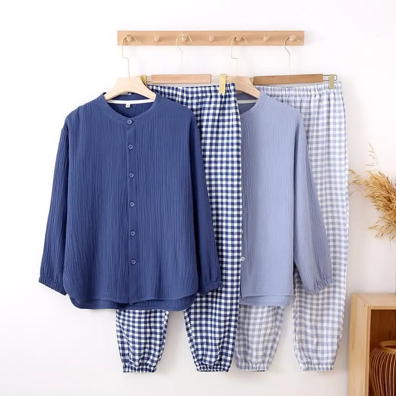 Loungewear-Set mit gemischtem Vichy-Karo-Muster