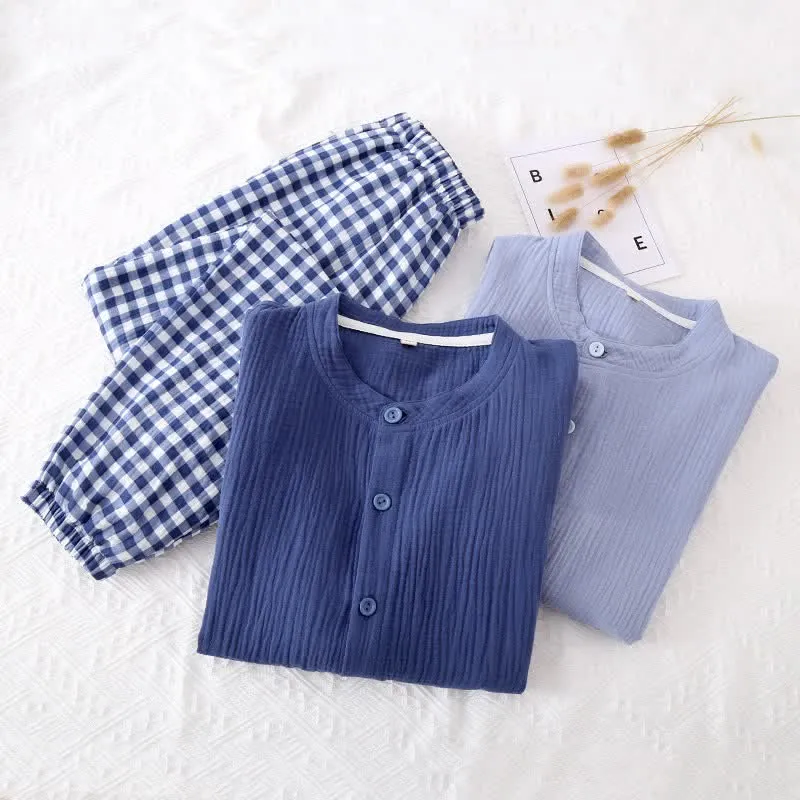 Loungewear-Set mit gemischtem Vichy-Karo-Muster