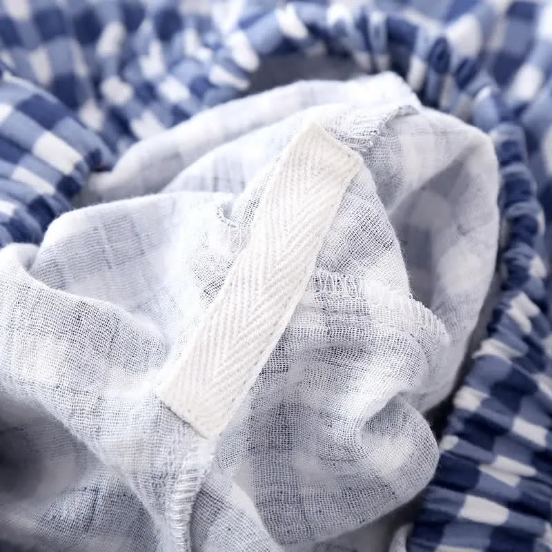Loungewear-Set mit gemischtem Vichy-Karo-Muster