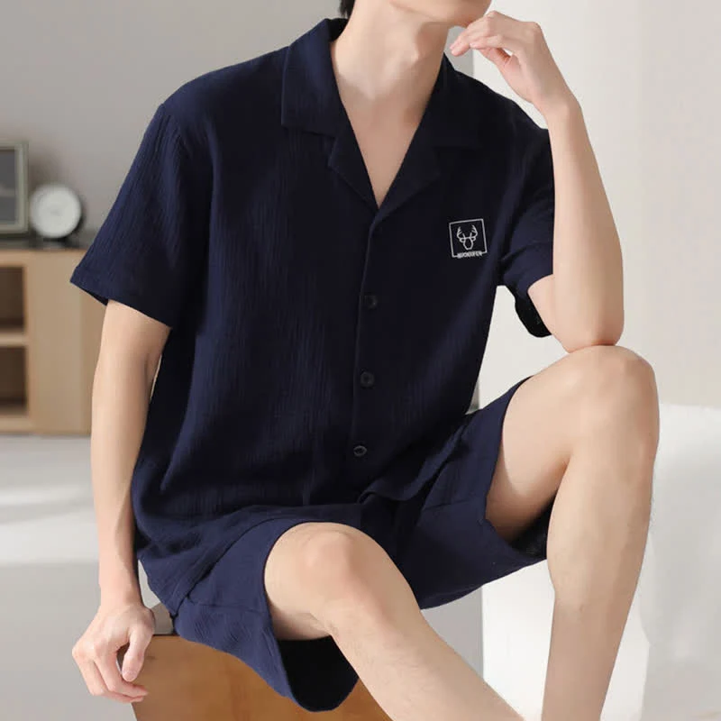 Ownkoti Unisex-Loungewear-Set aus Baumwollgaze