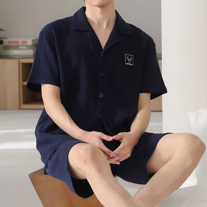 Ownkoti Unisex-Loungewear-Set aus Baumwollgaze