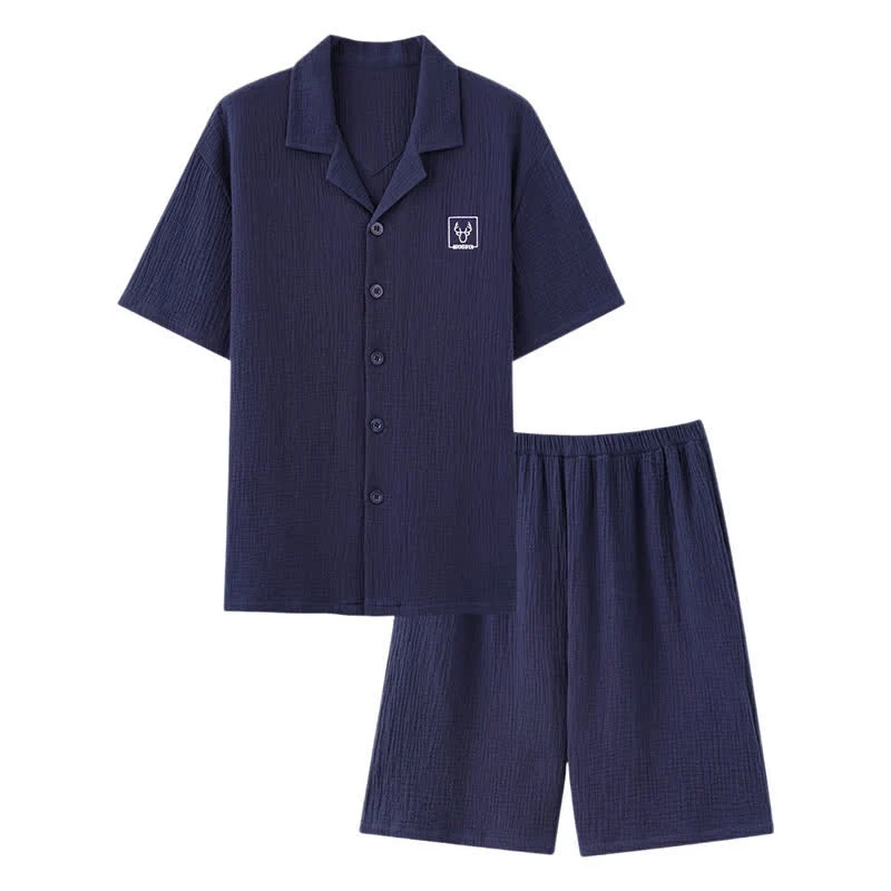 Ownkoti Unisex-Loungewear-Set aus Baumwollgaze