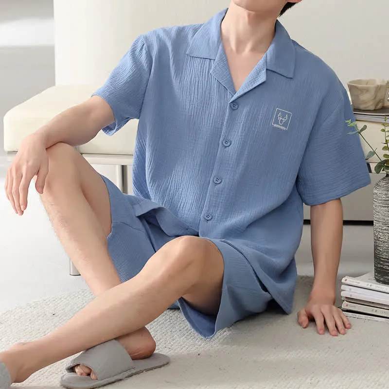Ownkoti Unisex-Loungewear-Set aus Baumwollgaze