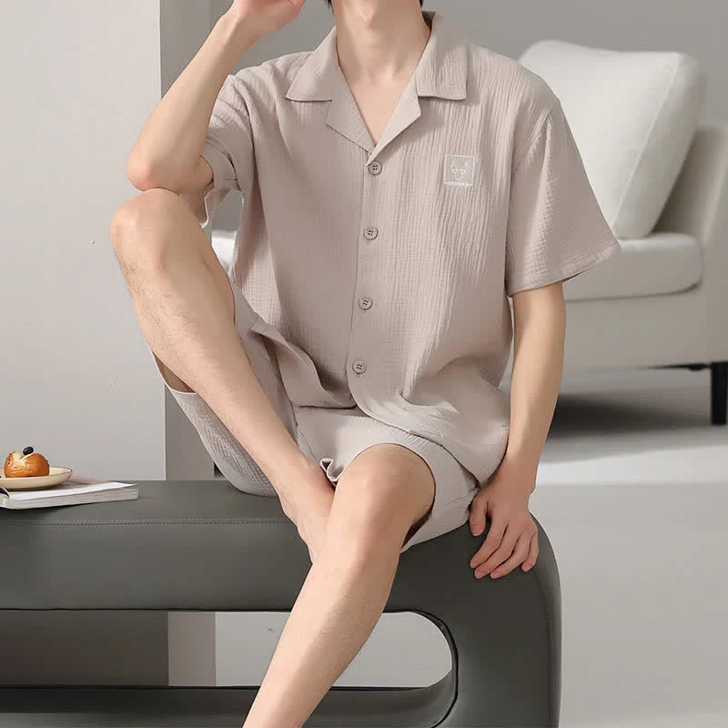 Ownkoti Unisex-Loungewear-Set aus Baumwollgaze