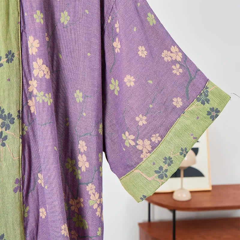 Kimono-Bademantel aus Musselin mit kurzen Ärmeln