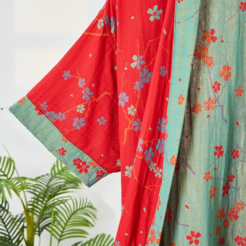 Kimono-Bademantel aus Musselin mit kurzen Ärmeln