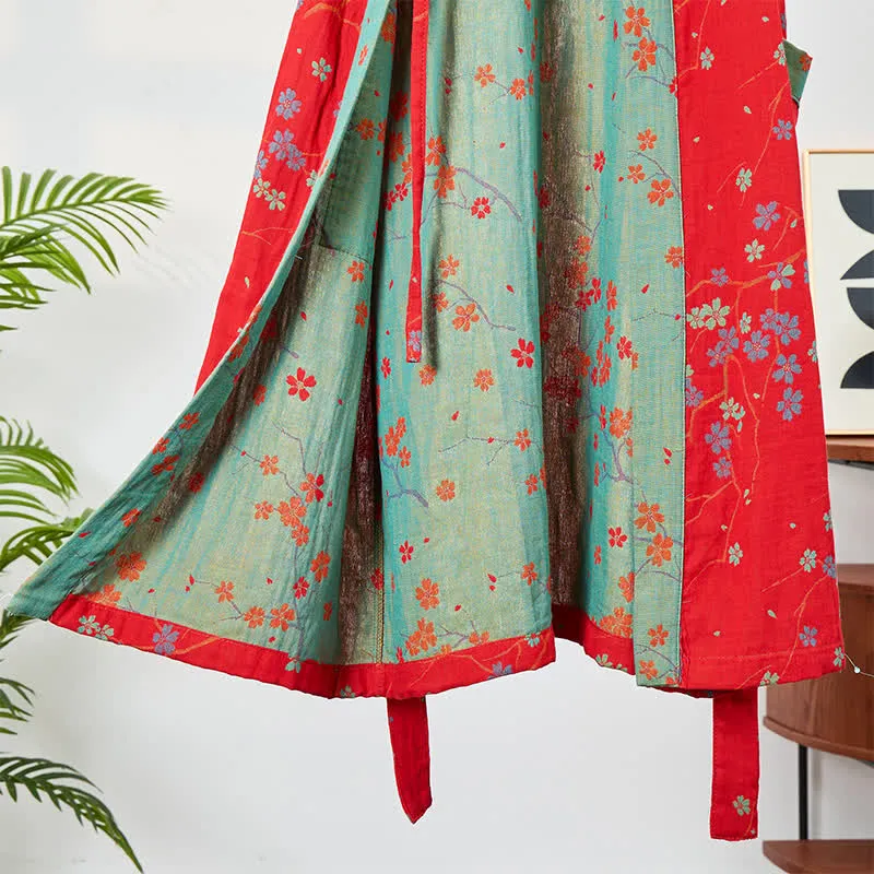 Kimono-Bademantel aus Musselin mit kurzen Ärmeln