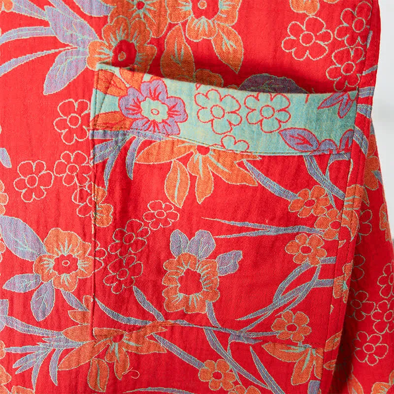 Kimono-Bademantel aus böhmischem Musselin mit Blumenmuster