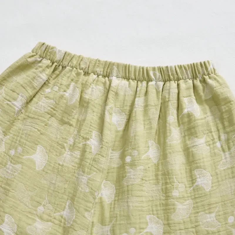 Baumwollpyjama mit frischem Ginkgoblatt