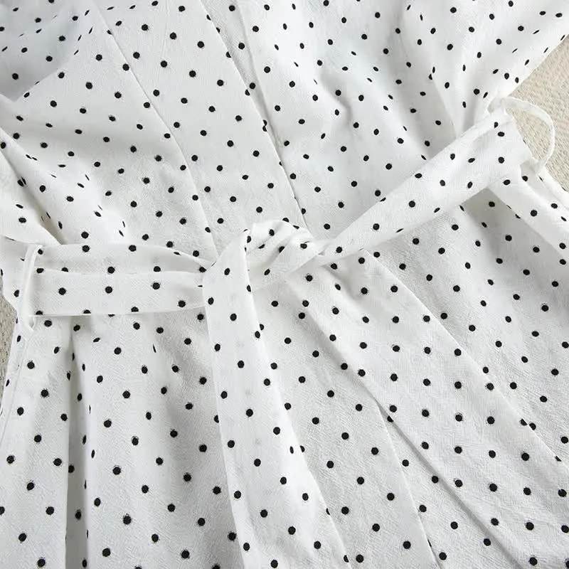 Kimono-Pyjama-Set aus Baumwolle mit Polka-Dots