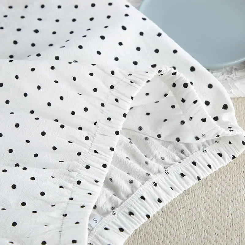 Kimono-Pyjama-Set aus Baumwolle mit Polka-Dots