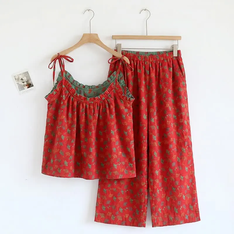 Ginkgo Biloba Blatt Cami Pyjama Set