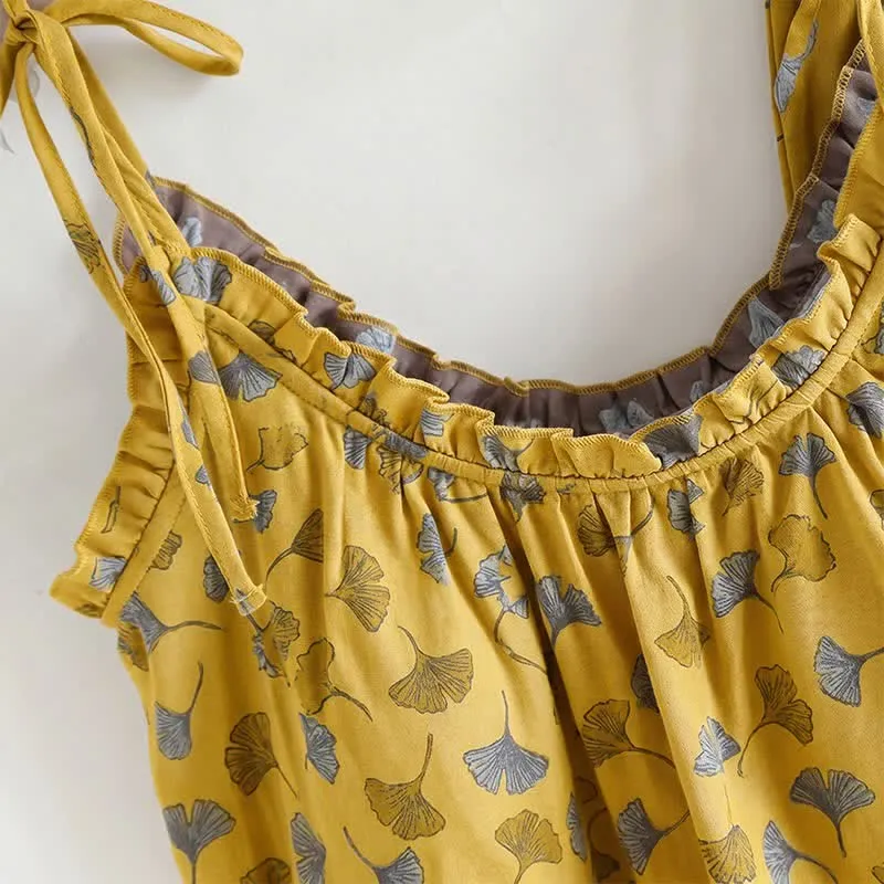 Ginkgo Biloba Blatt Cami Pyjama Set