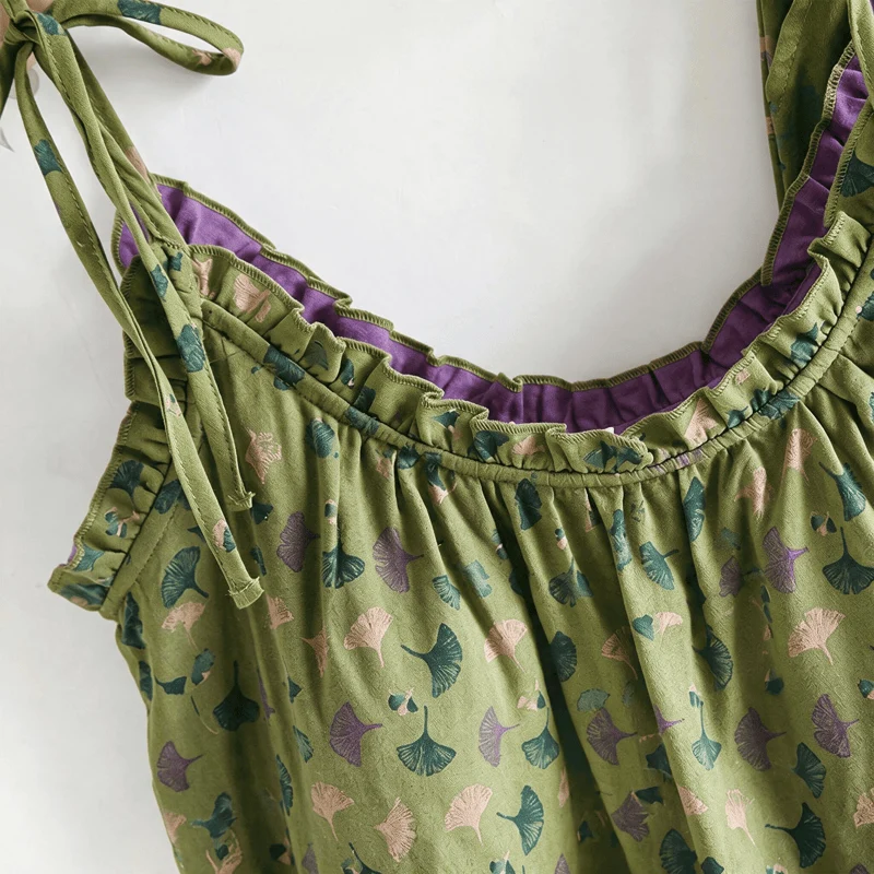 Ginkgo Biloba Blatt Cami Pyjama Set