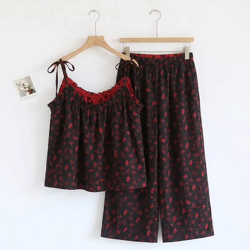 Ginkgo Biloba Blatt Cami Pyjama Set