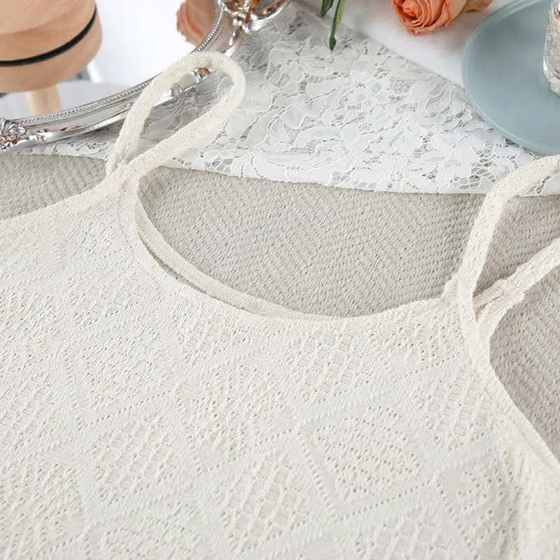 Beige Jacquard Cami Shorts Pyjama-Set