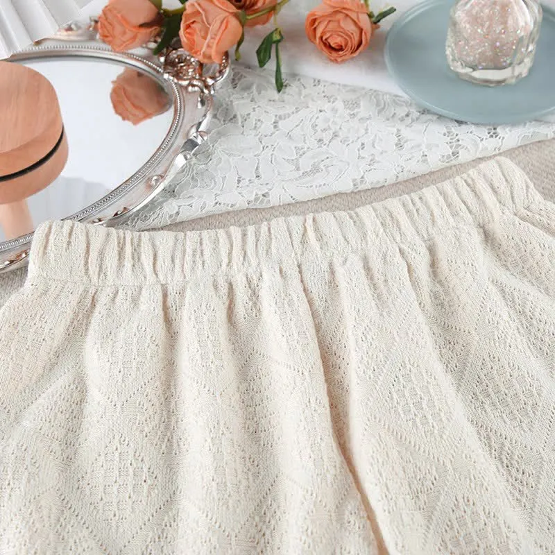Beige Jacquard Cami Shorts Pyjama-Set