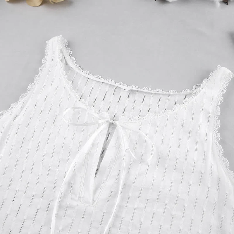 Baumwoll-Loungewear-Kleid mit Bindeband vorne
