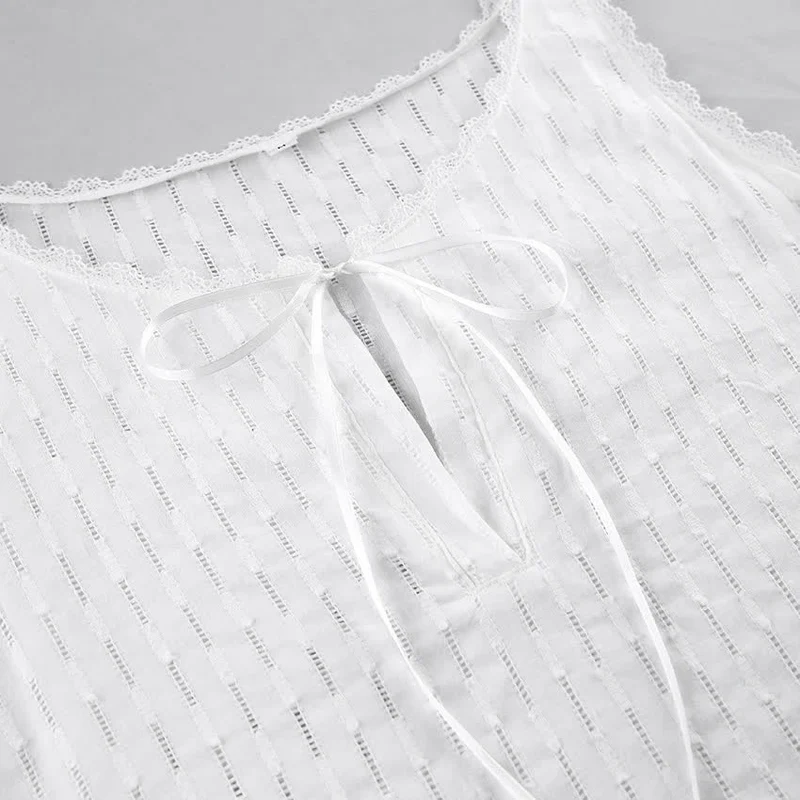 Baumwoll-Loungewear-Kleid mit Bindeband vorne