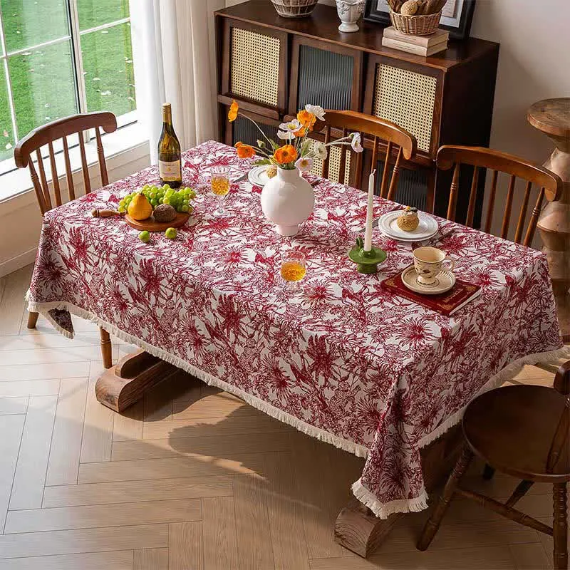 Rechteckige Tischdecke mit Dschungel- und Leopardenmuster