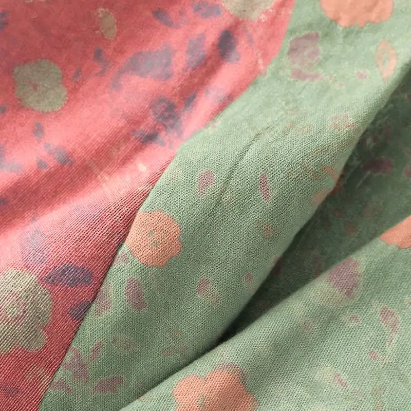 Kimono-Bademantel aus doppellagigem Baumwollgewebe mit Blumenmuster